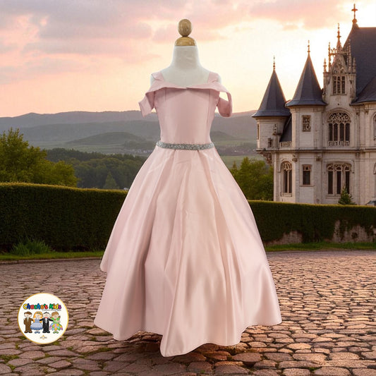 Silk Satin Ball Gown Dress (437)