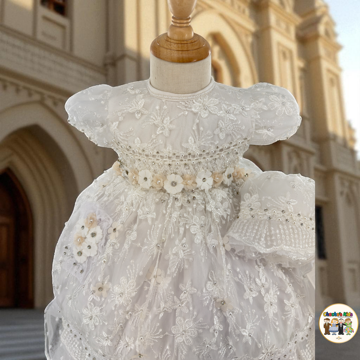 Girls Baptism Dress- White (Alicia)