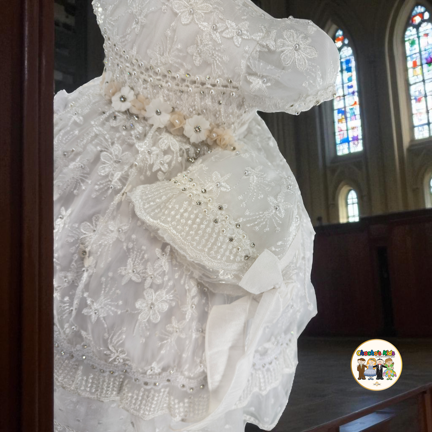 Girls Baptism Dress- White (Alicia)