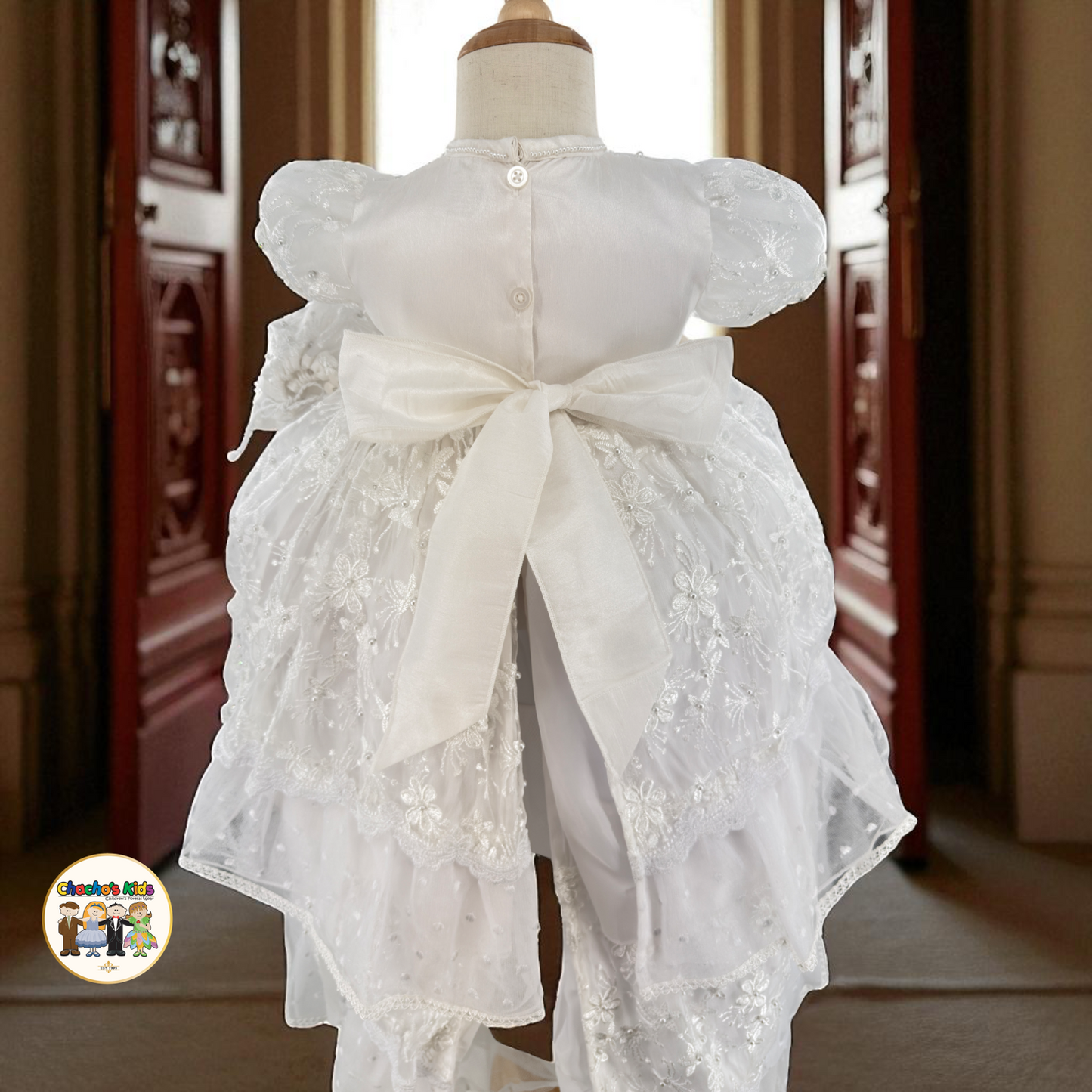 Girls Baptism Dress- White (Alicia)
