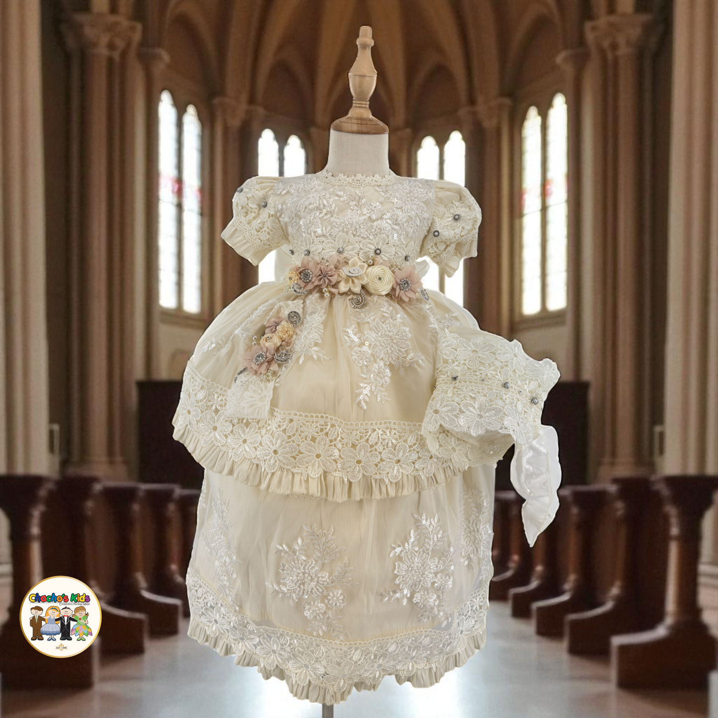 Girls Baptism Dress- Ivory (Alana)