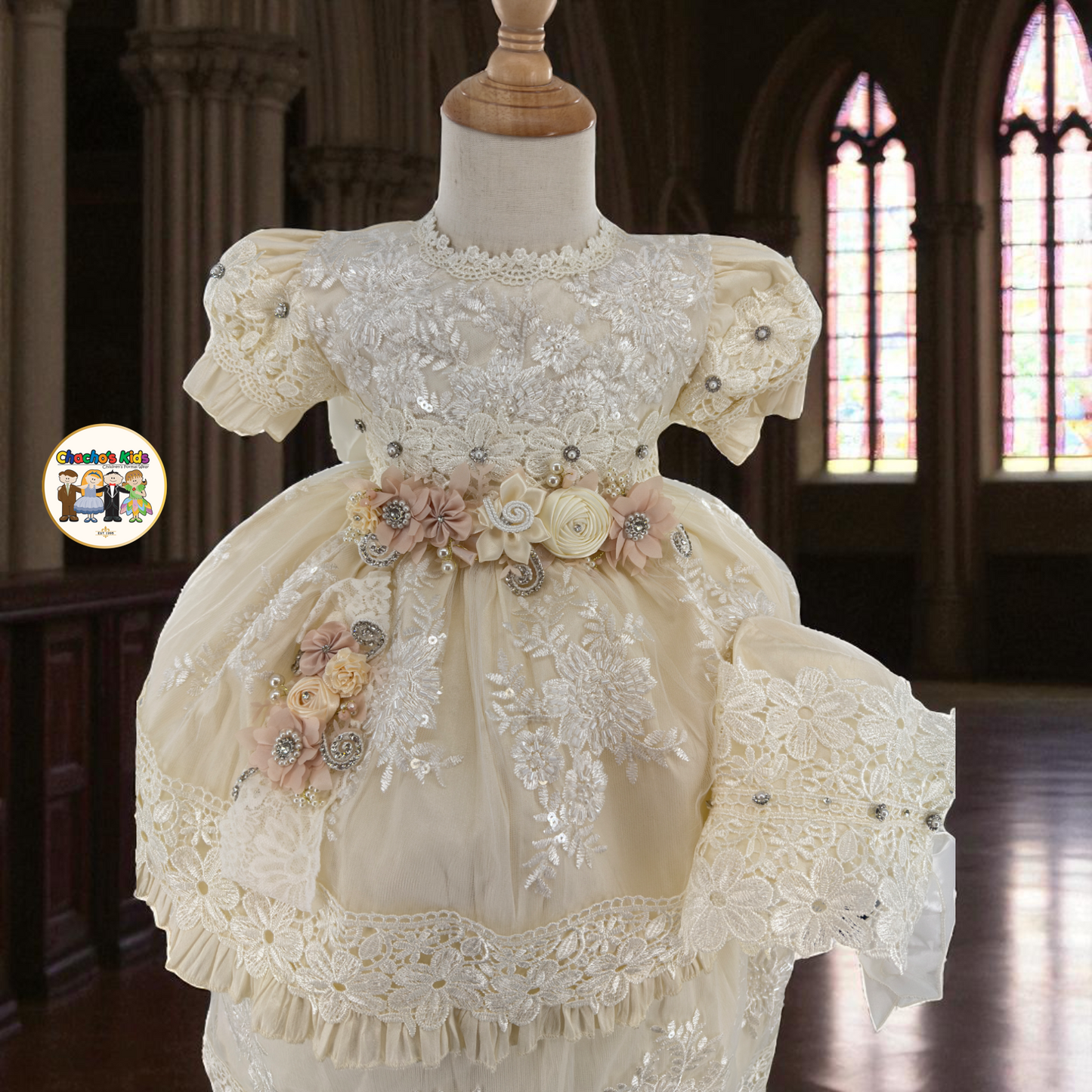 Girls Baptism Dress- Ivory (Alana)