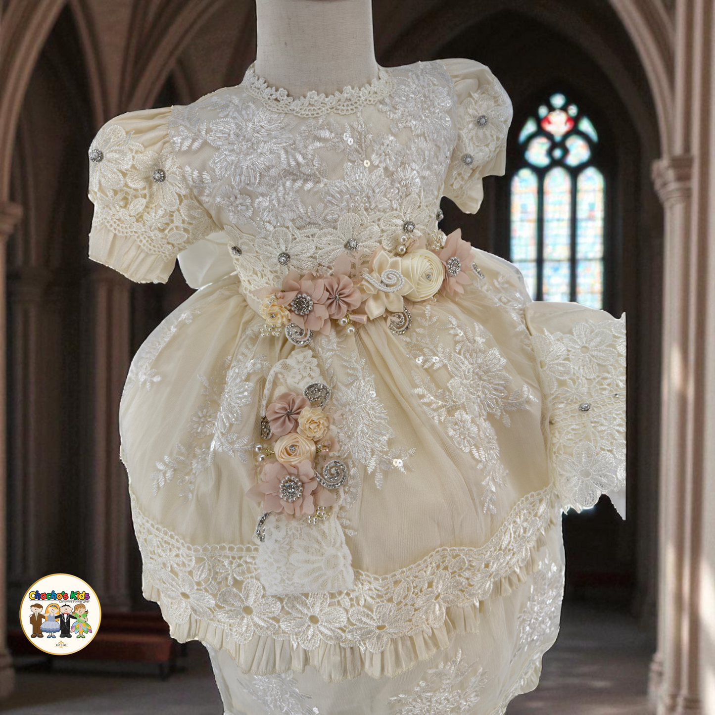 Girls Baptism Dress- Ivory (Alana)