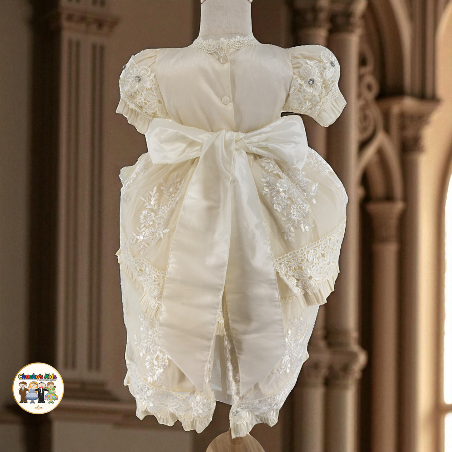 Girls Baptism Dress- Ivory (Alana)