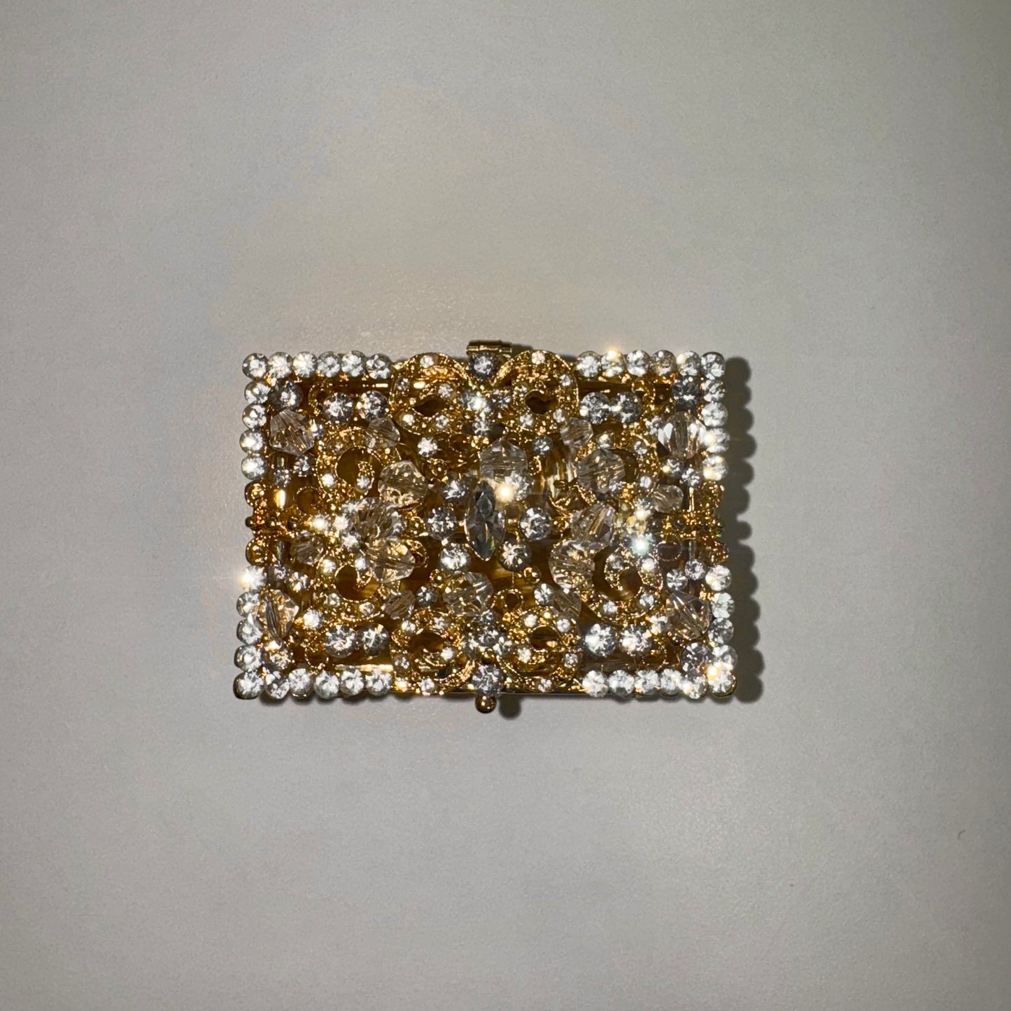 3" Gold Rectangle Crystal Box Set (821-GLD)