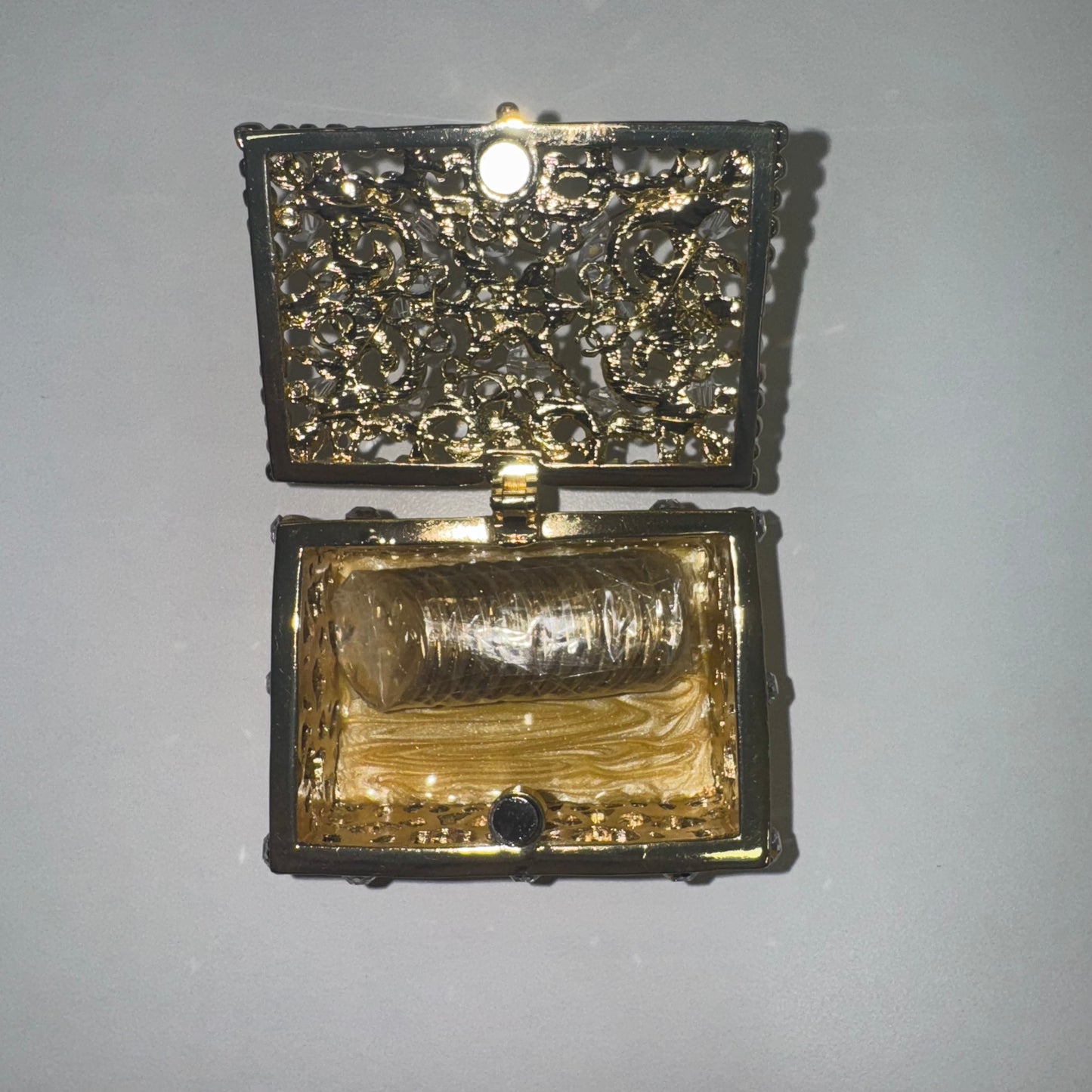 3" Gold Rectangle Crystal Box Set (821-GLD)