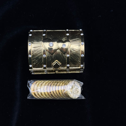 2-1/4" Gold Double Heart Chest Set (825-GLD)