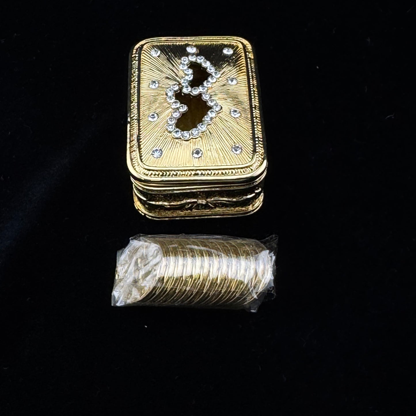 2 1/4" Gold Double Heart Rectangle Set (736-GLD)