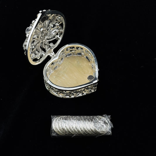 2.75" Silver Heart Crystal Box Set (778-SLV)