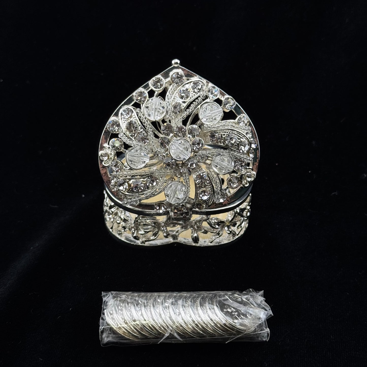 2.75" Silver Heart Crystal Box Set (778-SLV)