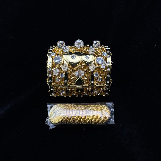 2-1/4" Gold Double Heart Chest Set (806-GLD)