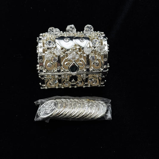 2-1/4" Gold Double Heart Chest Set (806-SLV)