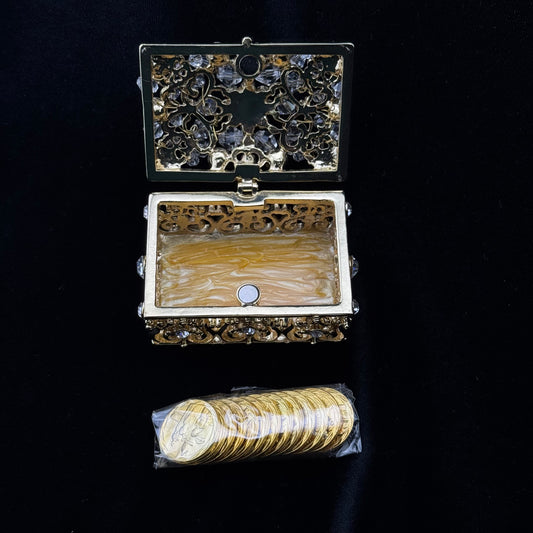 3" Gold Rectangle Crystal Box Set (826-GLD)