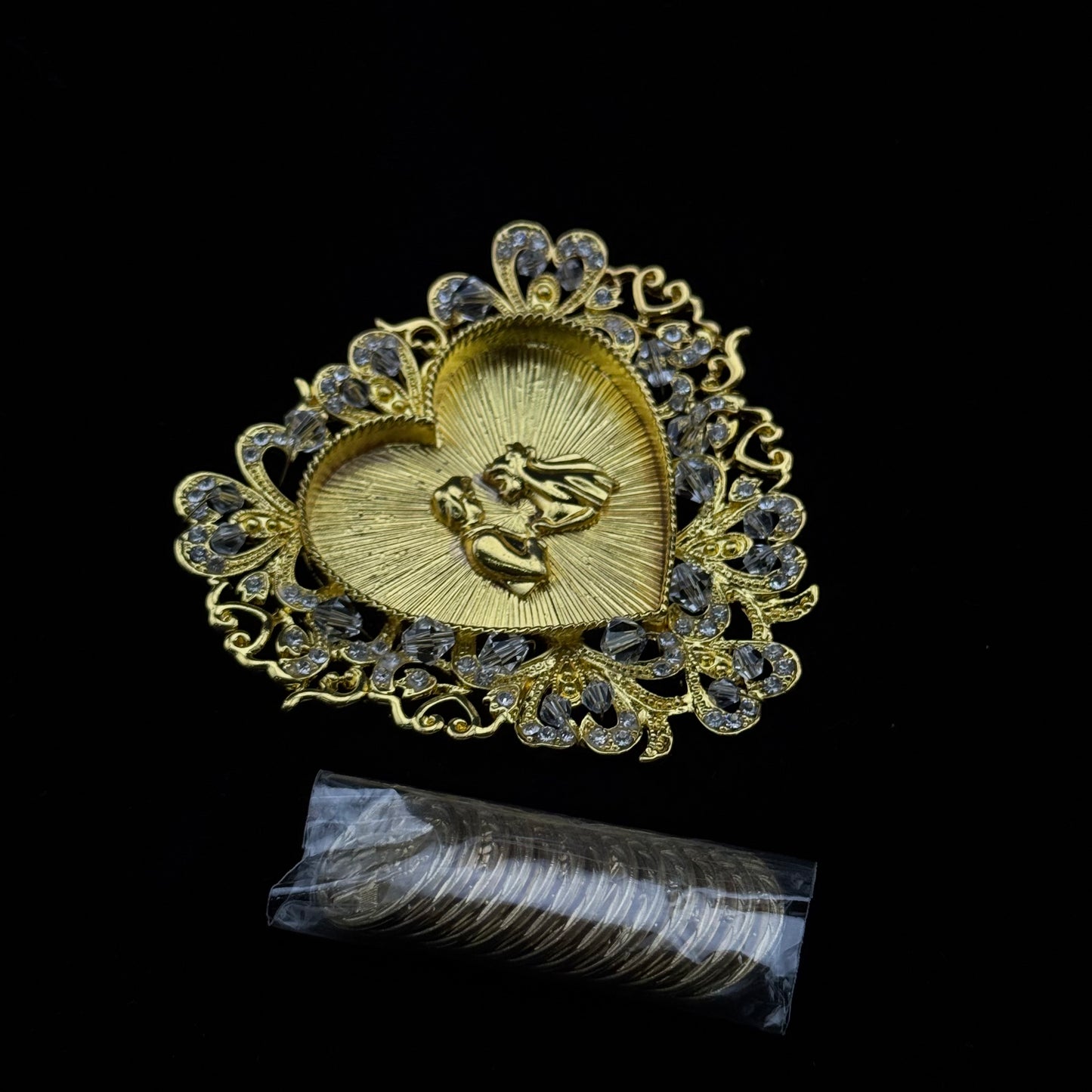 3" Gold Couple Heart Set (807-GLD)