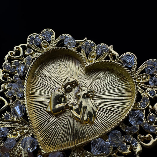 3" Gold Couple Heart Set (807-GLD)