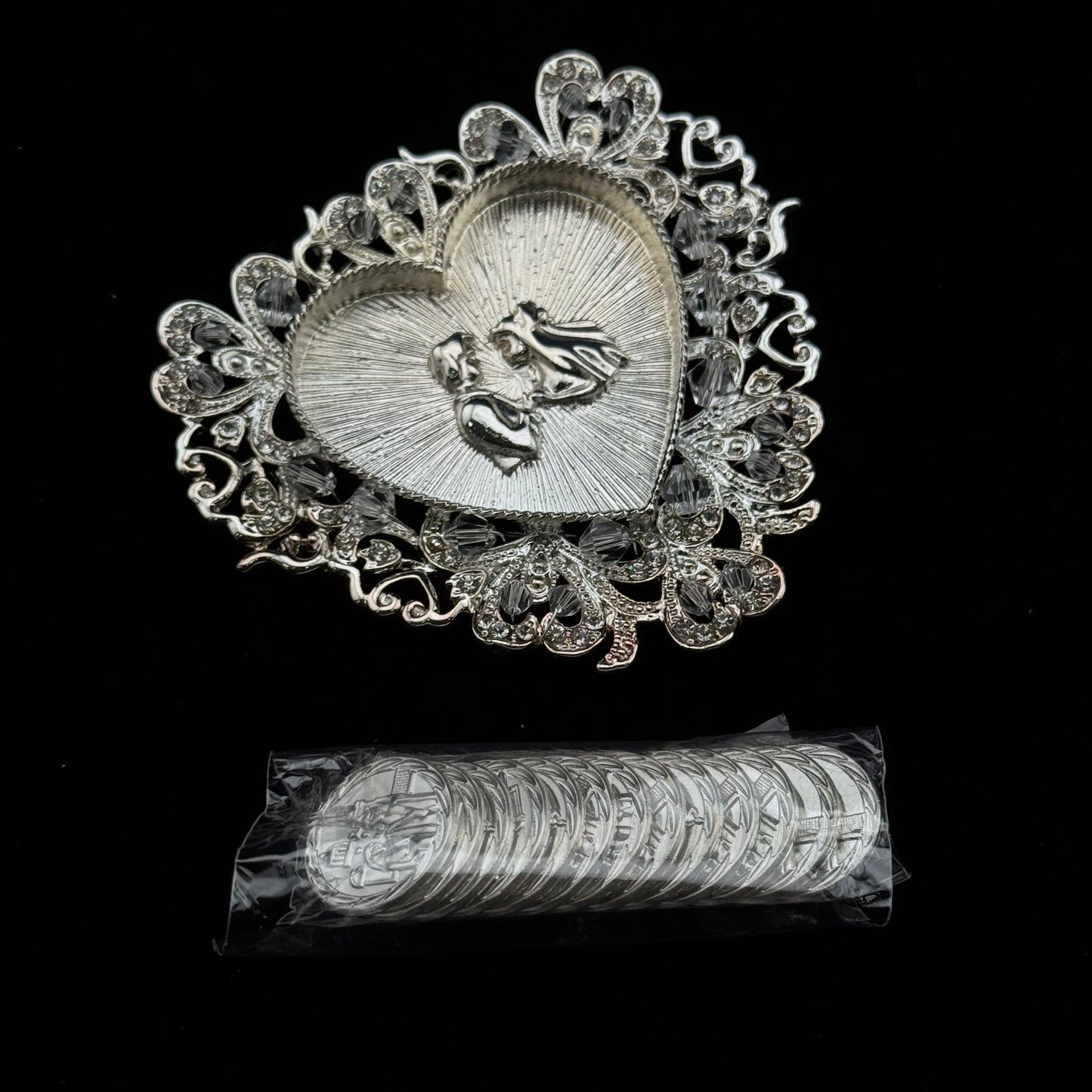 3" Gold Couple Heart Set (807-SLV)