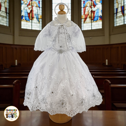 Girls Baptism Dress - White (462)