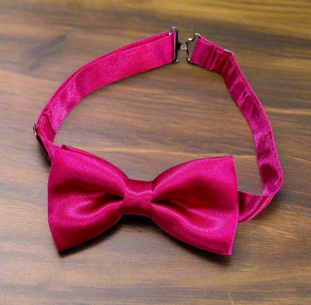 Satin Bow Tie (Fuchsia)-Boys-Fuchsia-Chacho’s Kids