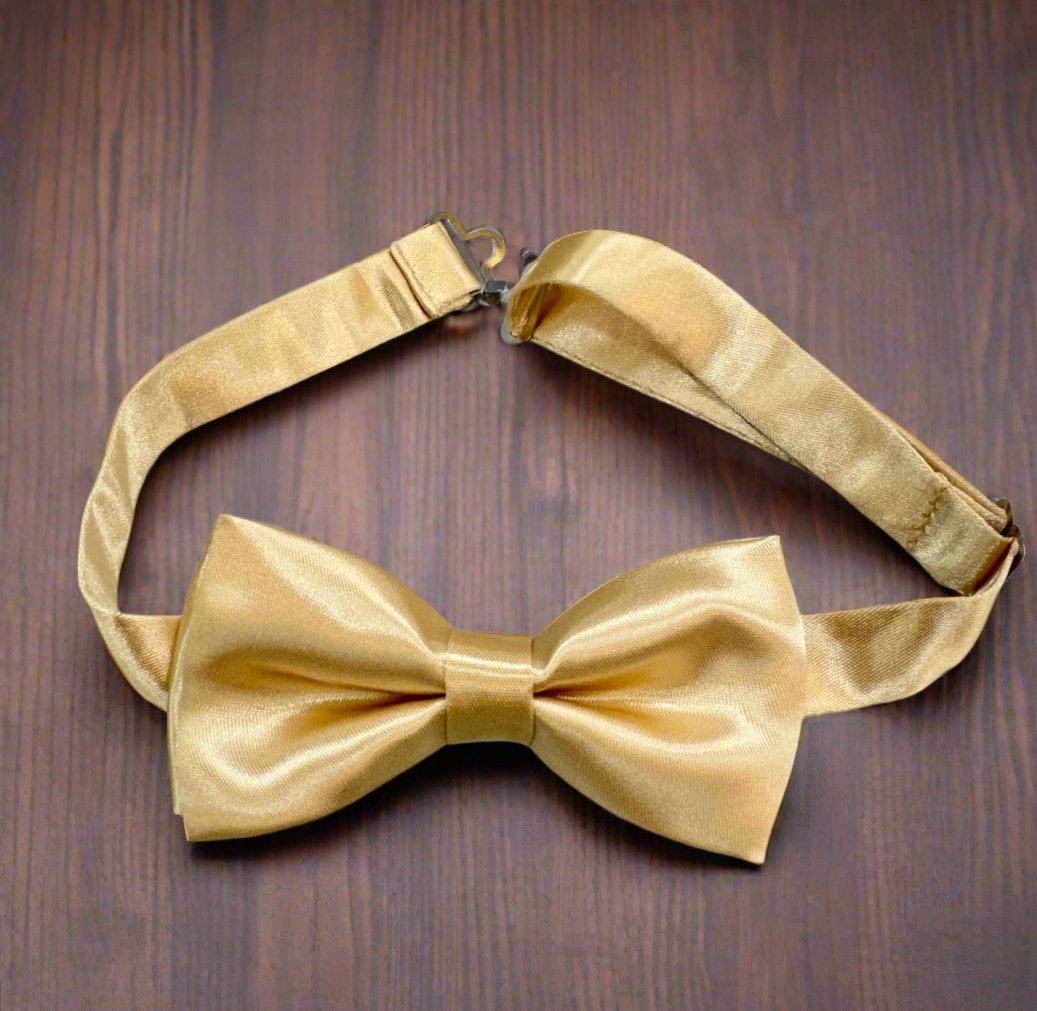 Satin Bow Tie (Champagne)-Boys-Champagne-Chacho’s Kids
