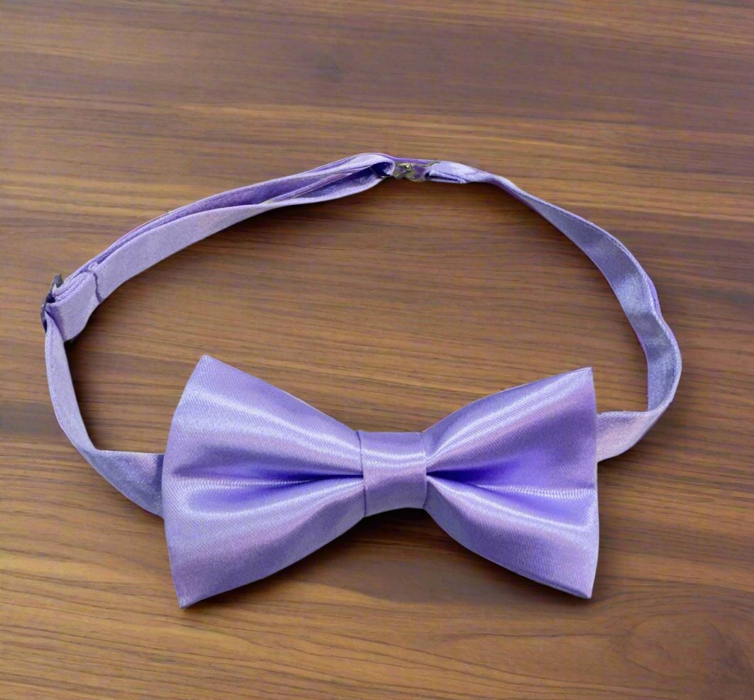 Satin Bow Tie (Lilac)-Boys-Lilac-Chacho’s Kids
