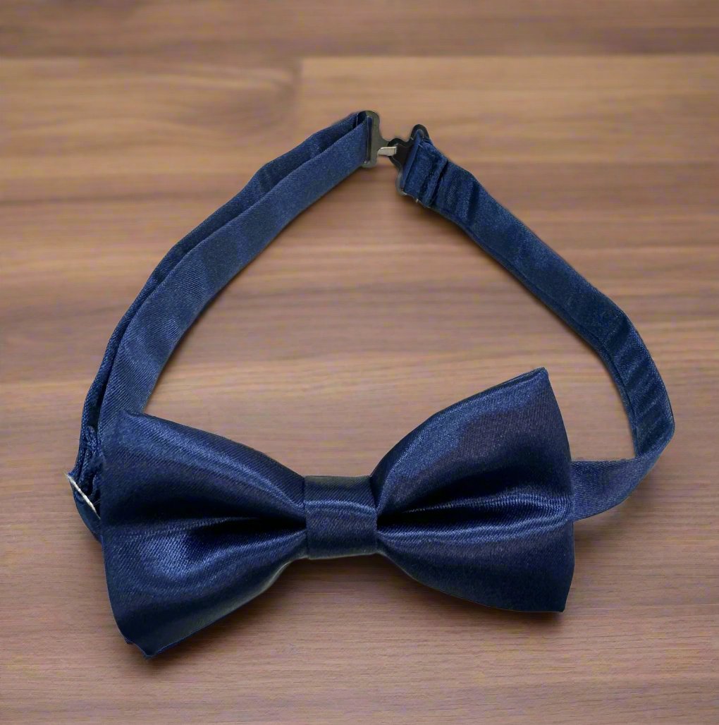 Satin Bow Tie (Navy Blue)-Boys-Navy Blue-Chacho’s Kids