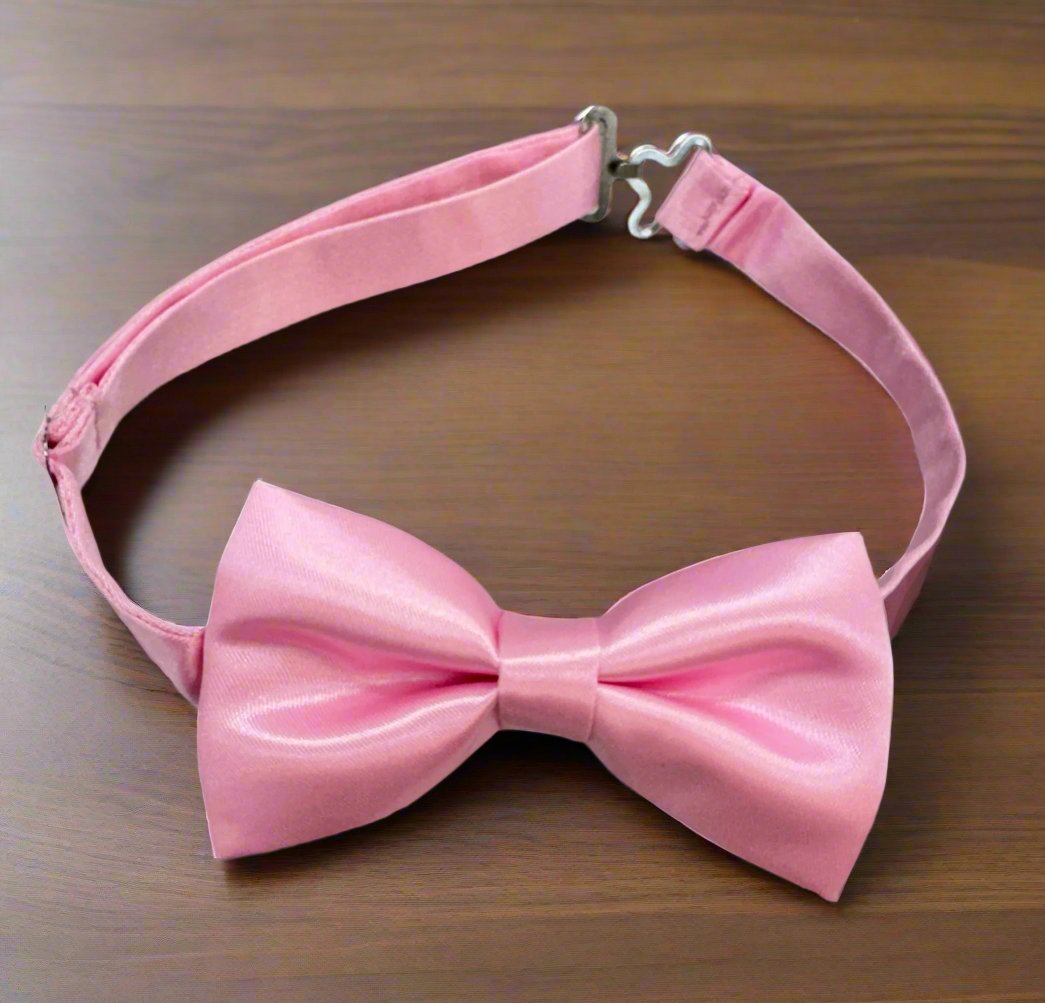 Satin Bow Tie (Pink)-Boys-Pink-Chacho’s Kids
