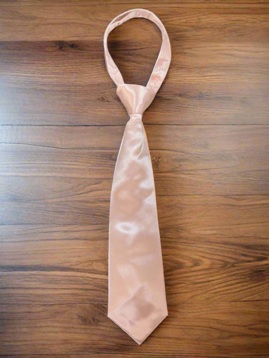 Satin Zipper Tie (Blush)-Boys-Blush-S-Chacho’s Kids