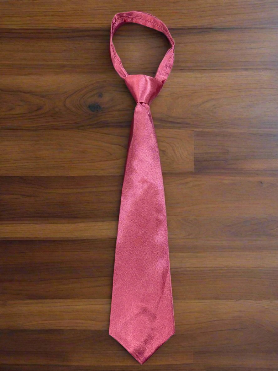 Satin Zipper Tie (Dusty Rose)-Boys-Dusty Rose-S-Chacho’s Kids