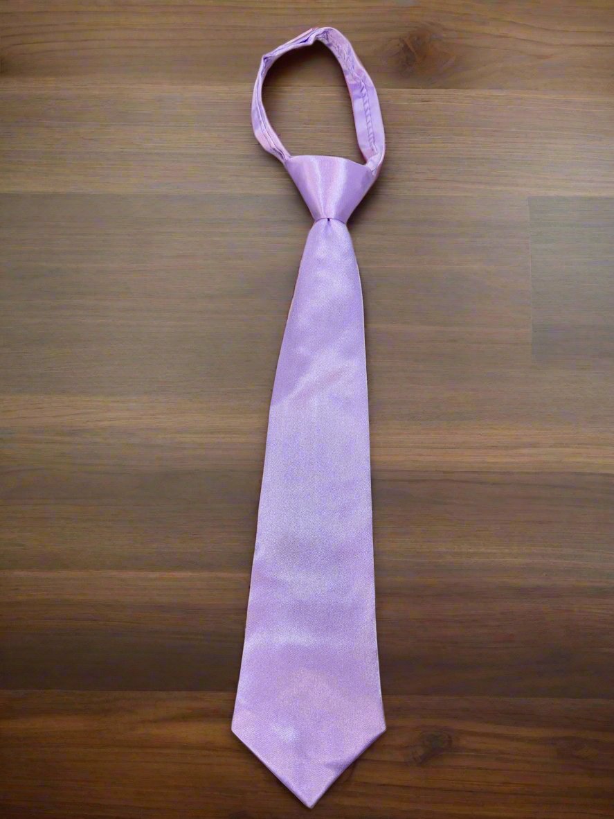 Satin Zipper Tie (Lilac)-Boys-Lilac-S-Chacho’s Kids