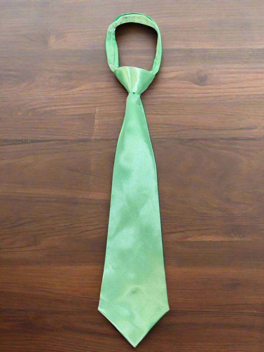 Satin Zipper Tie (Mint Green)-Boys-Mint Green-S-Chacho’s Kids
