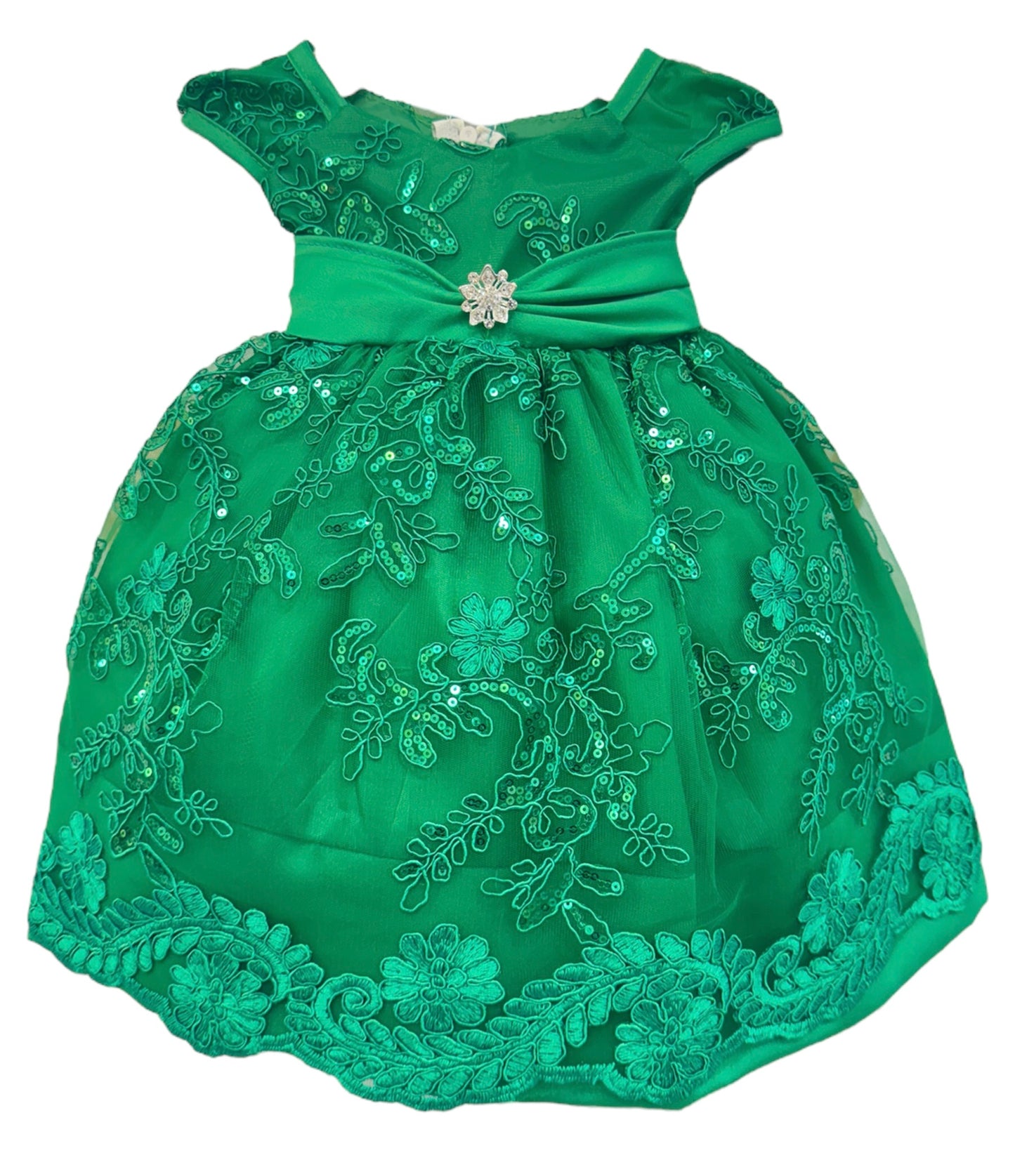 Baby Party / Flower Girl Dress (B191)-Girls-Emerald Green-6M-Chacho's-Kids