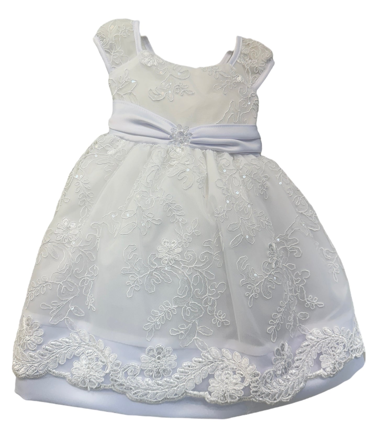 Baby Party / Flower Girl Dress (B191)-Girls-White-6M-Chacho's-Kids