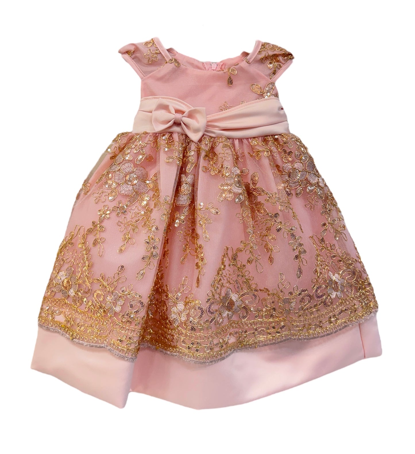 Baby Party / Flower Girl Dress (P114)-Girls-Rose Gold-6M-Chacho's-Kids
