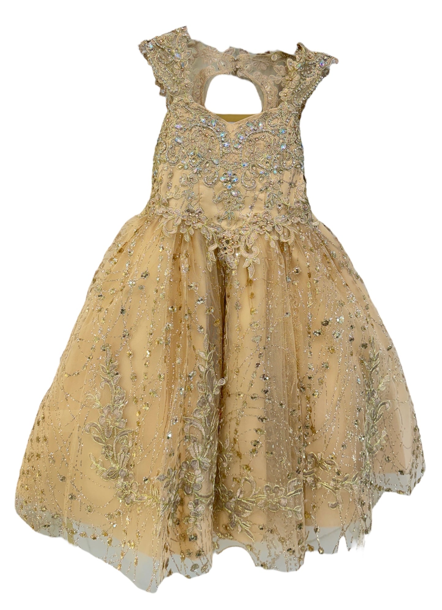 Party / Flower Girl (9008)-Girls-Gold-2-Chacho's Kids