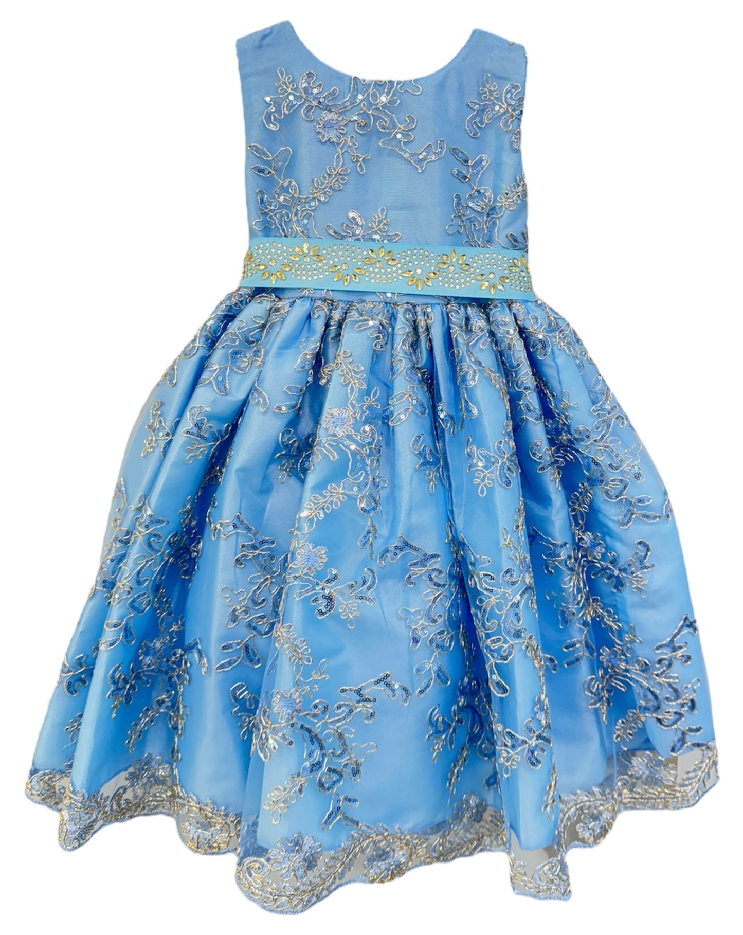 Party / Flower Girl Dress (Rosie)-Girls-Blue-2-Chacho's Kids