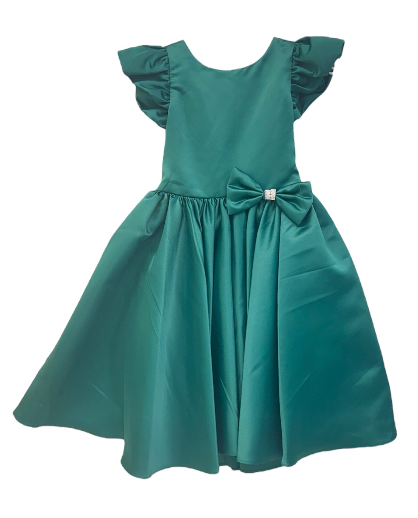 Party / Flower Girl Dress (263)-Girls-Emerald Green-2-Chacho's Kids