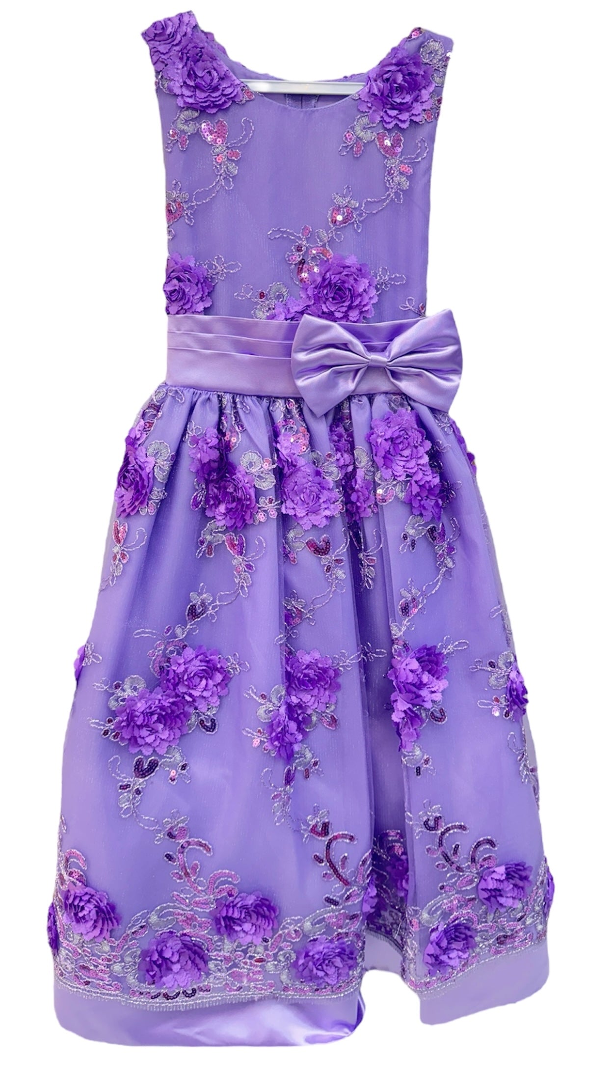 Party / Flower Girl Dress (SS3010D)-Girls-Lilac-2-Chacho's Kids