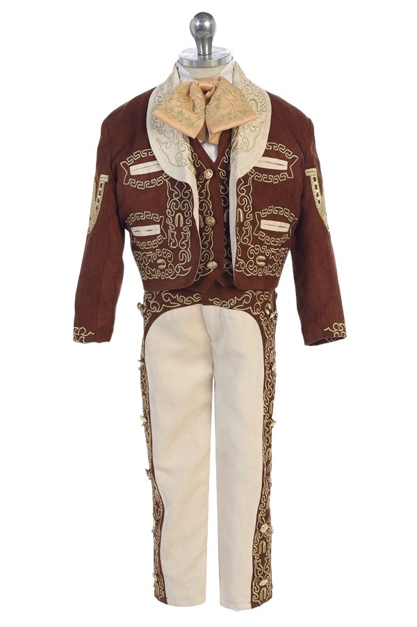 Charro Suit (6-Piece) Brown/Ivory-Boys-Chacho's Kids