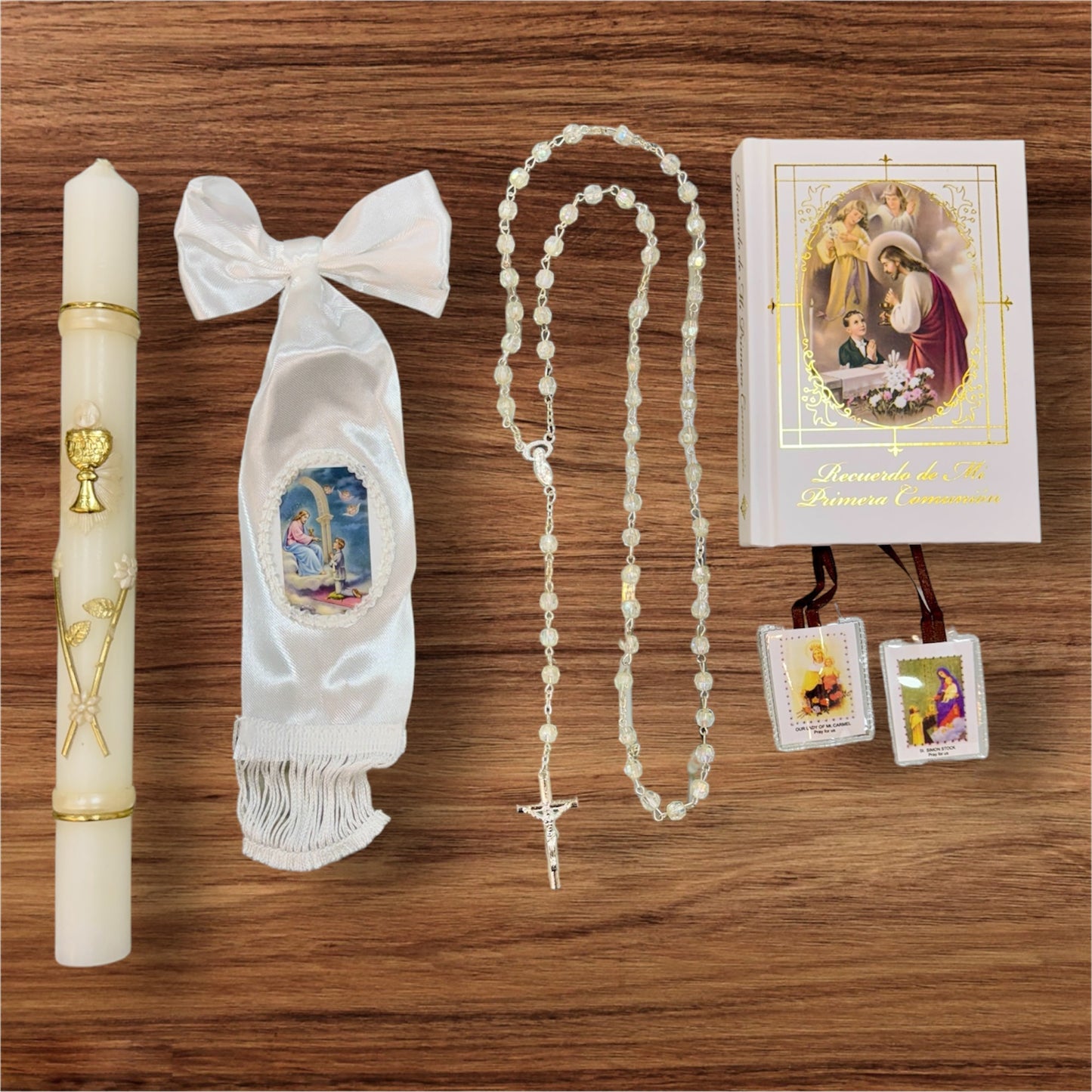 Basic First Communion Candle Set (Spanish)-Boys-Boy-Spanish-Chacho's Kids