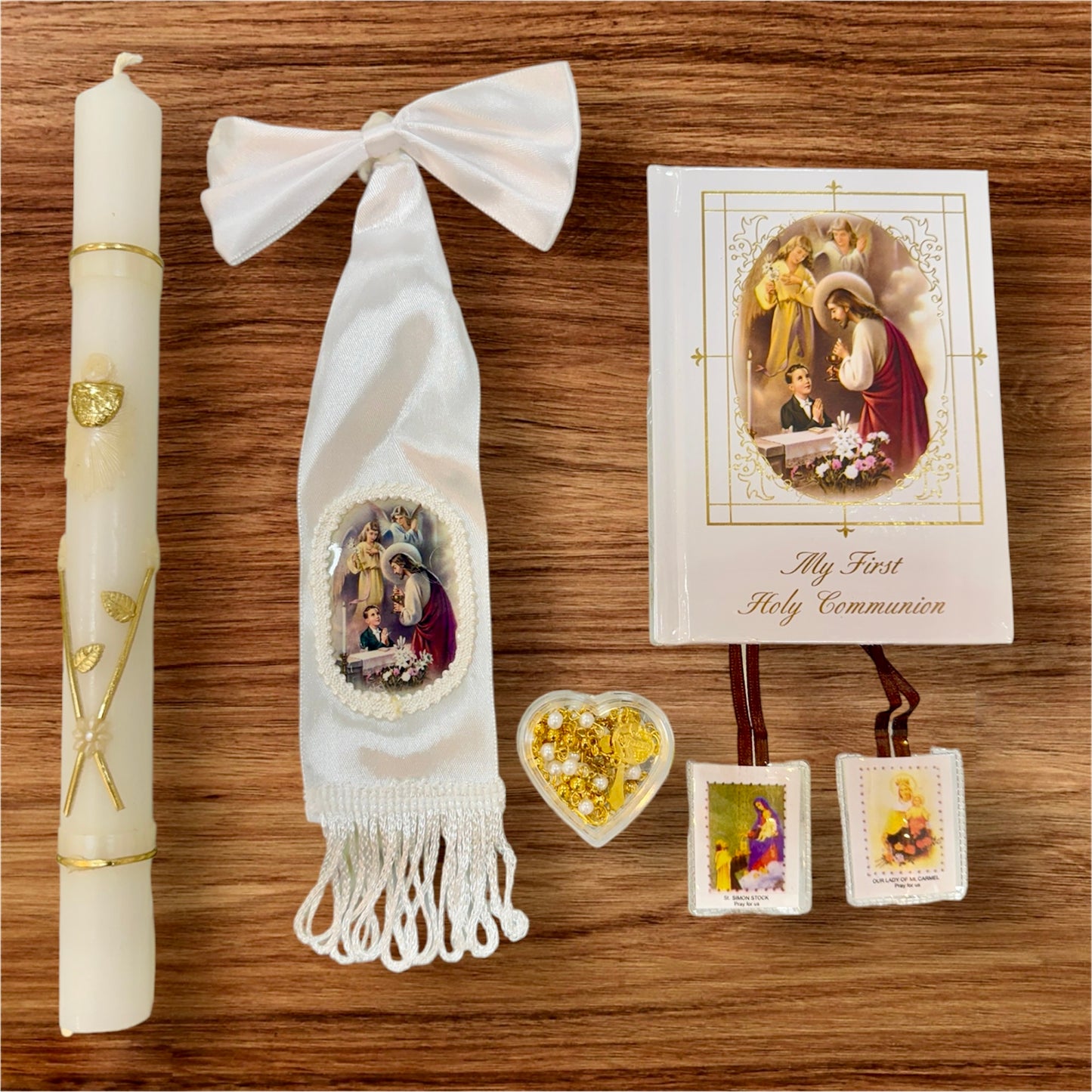 Basic First Communion Candle Set (English)-Boys-Boy-English-Chacho's Kids
