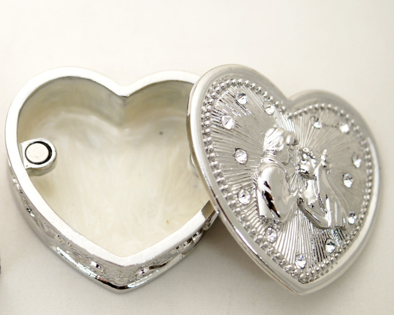 Wedding Arras-2" Silver Heart Wedding Arras Box and Coin Set with Wedding Couple-Chacho's Kids