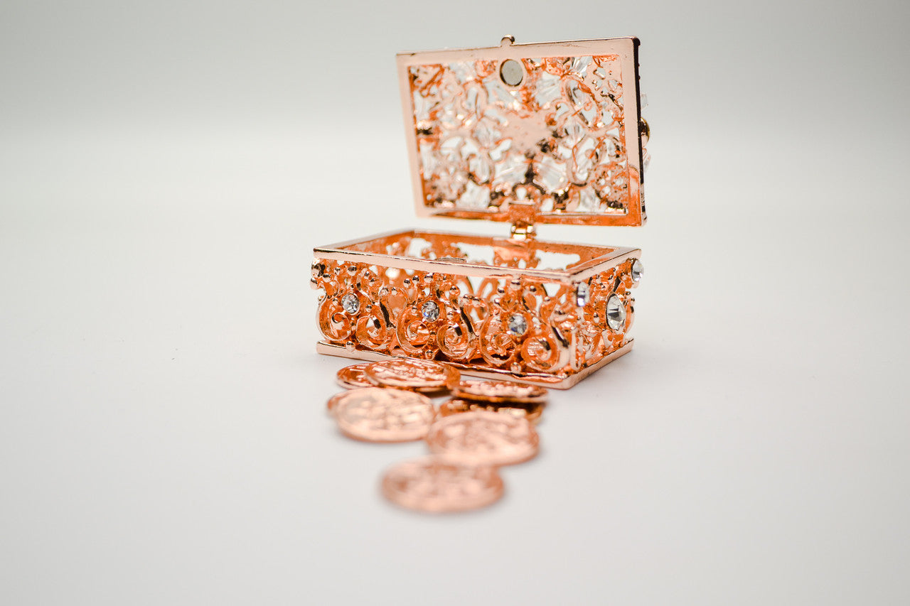 Wedding Arras-2.5" Rose Gold Rectangle Crystal Wedding Arras Set-Chacho's Kids