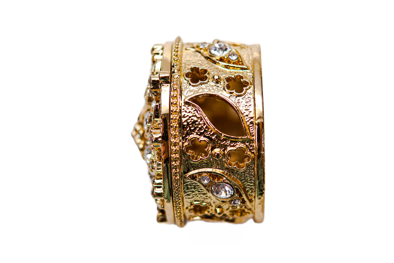 Wedding Arras-2.5" Gold Round Crystal Wedding Arras Box Set-Chacho's Kids