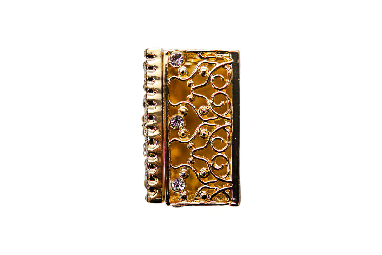 Wedding Arras-3" Gold Rectangle Crystal Wedding Arras Box Set-Chacho's Kids