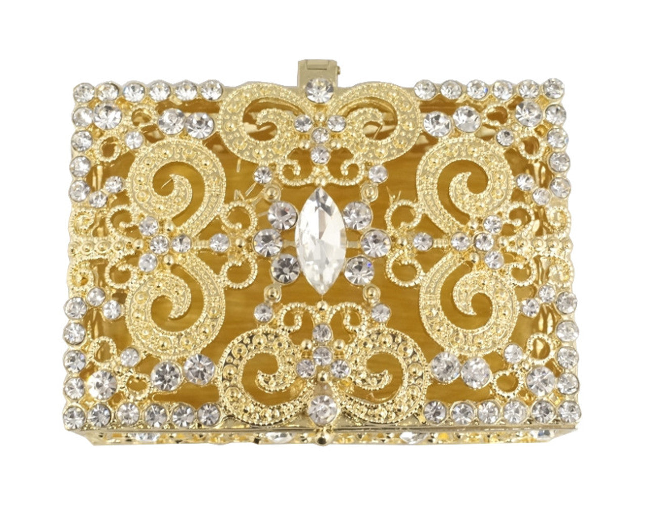 Wedding Arras-3" Gold Rectangle Crystal Wedding Arras Box Set-Chacho's Kids