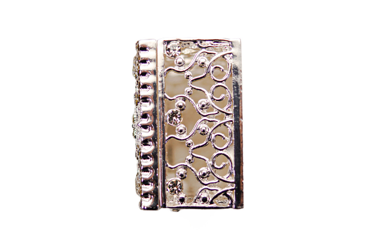 Wedding Arras-3" Silver Rectangle Crystal Wedding Arras Box Set-Chacho's Kids