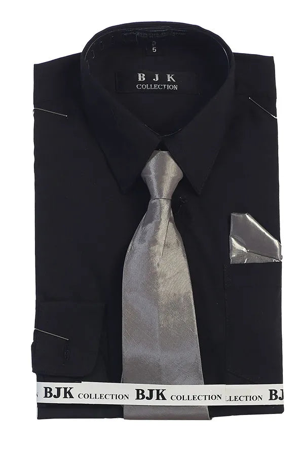 Black-P-Boys-2-Premium Dress Shirts-Chacho’s Kids