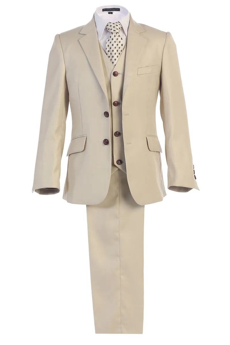 Classic Suit (BJ4005-Husky)-Boys-Khaki-8-Chacho's Kids