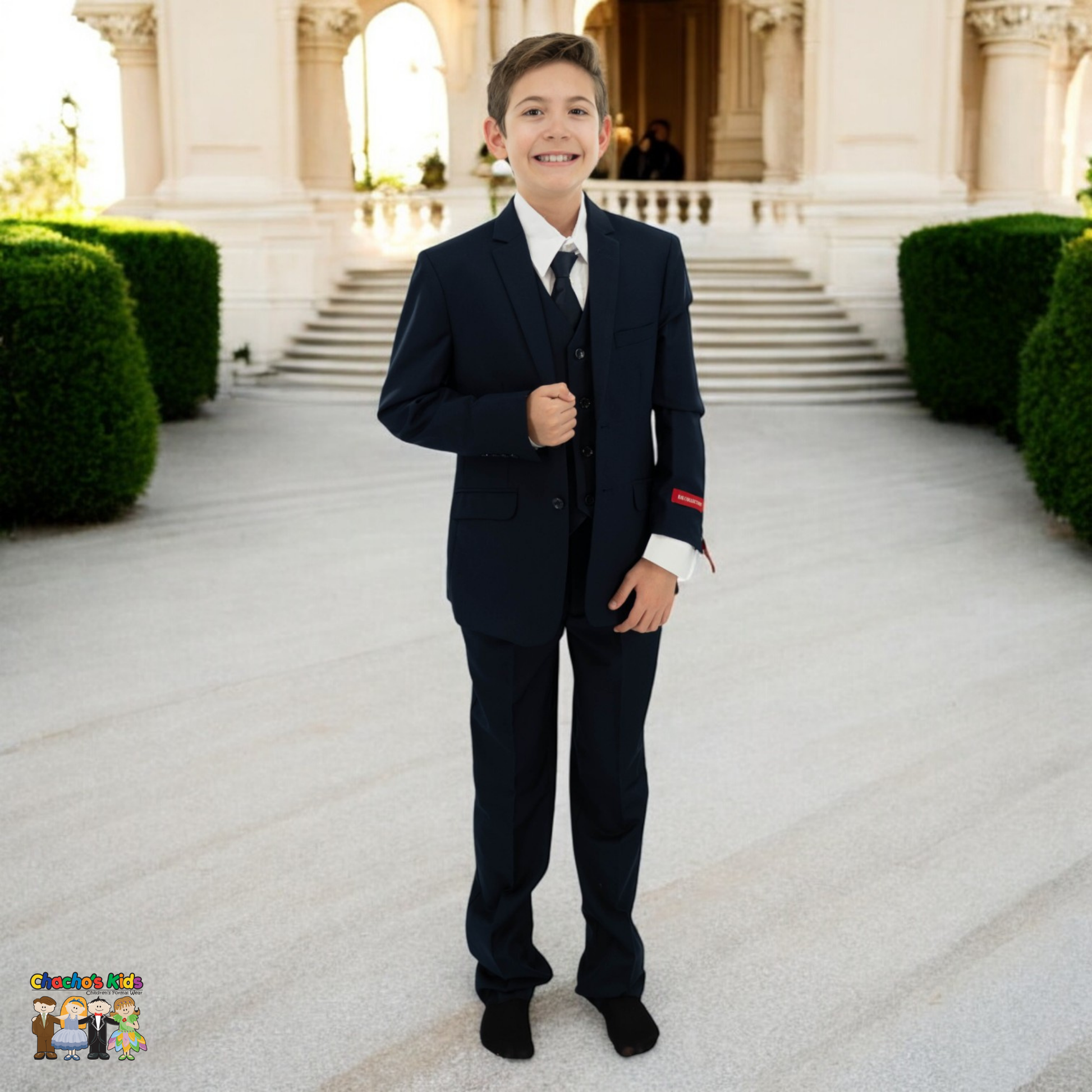 Classic Suit (BJ4005)-Boys-Navy-1-Chacho's Kids