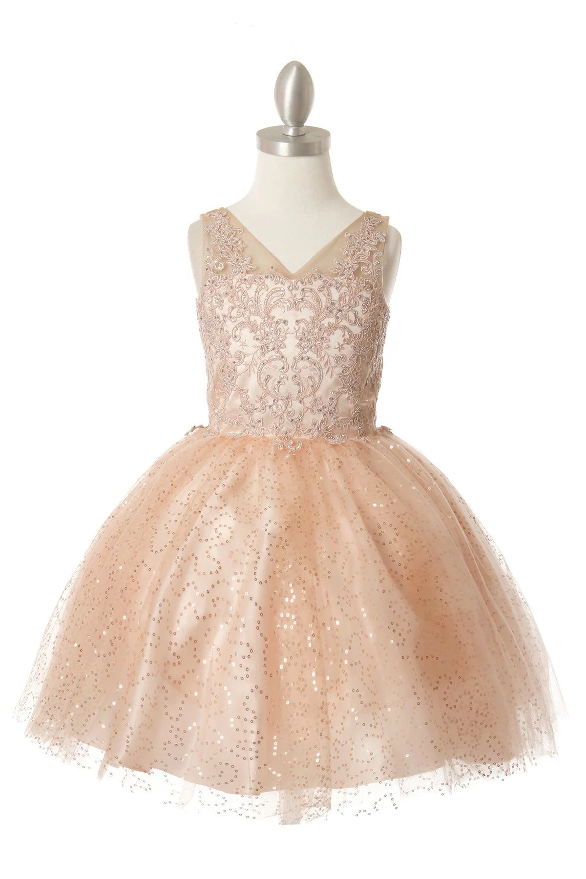 Party / Flower Girl Dress (5088)-Girls-Blush-2-Chacho's Kids